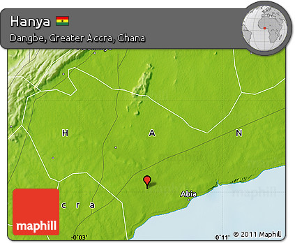 Physical Map of Hanya