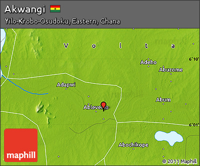 Physical Map of Akwangi