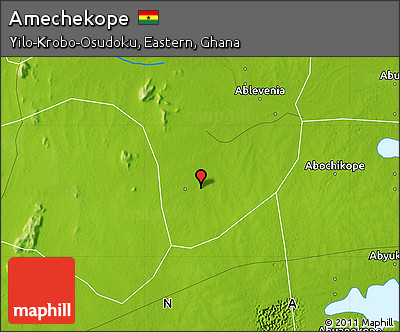 Physical Map of Amechekope