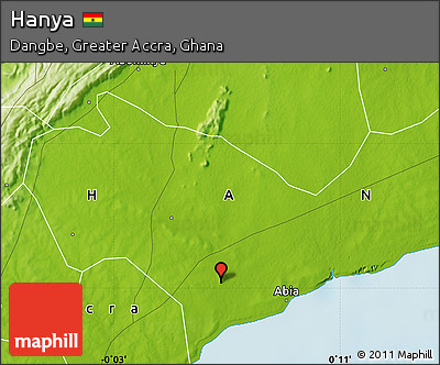 Physical Map of Hanya