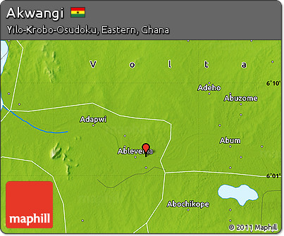 Physical Map of Akwangi