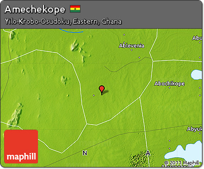 Physical Map of Amechekope