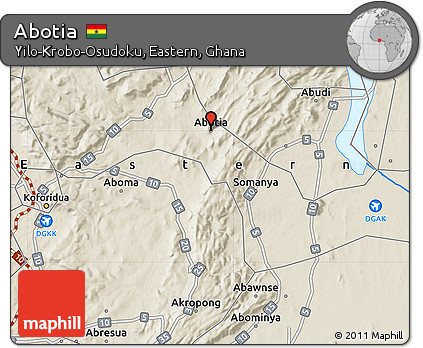 Shaded Relief Map of Abotia