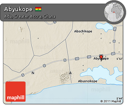 Shaded Relief Map of Abyukope