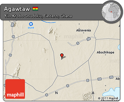 Shaded Relief Map of Agawtaw