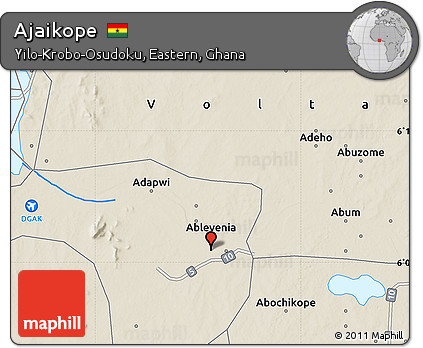 Shaded Relief Map of Ajaikope