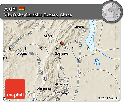 Shaded Relief Map of Asiti
