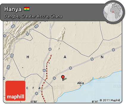 Shaded Relief Map of Hanya