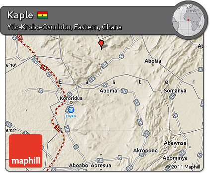 Shaded Relief Map of Kaple