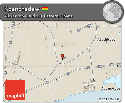 Shaded Relief Map of Kpanchedaw