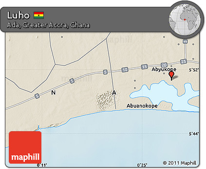 Shaded Relief Map of Luho