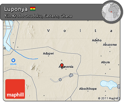 Shaded Relief Map of Luponya