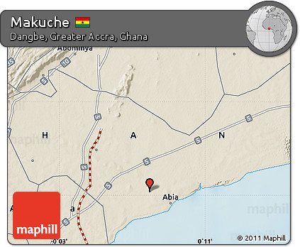 Shaded Relief Map of Makuche