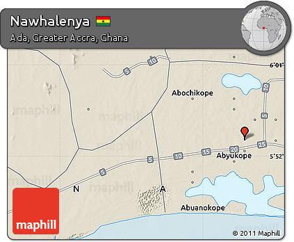 Shaded Relief Map of Nawhalenya