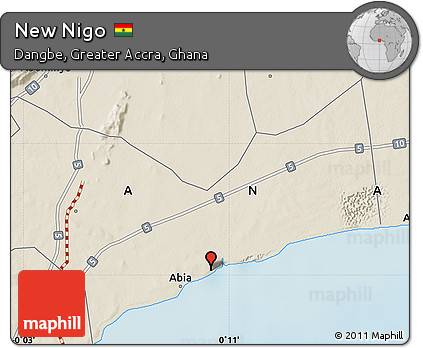 Shaded Relief Map of New Nigo
