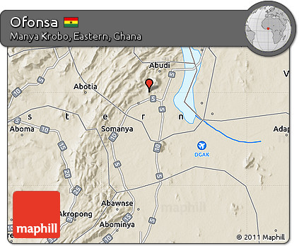 Shaded Relief Map of Ofonsa