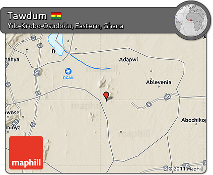 Shaded Relief Map of Tawdum