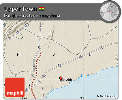 Shaded Relief Map of Upper Town