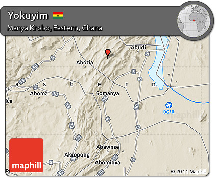 Shaded Relief Map of Yokuyim