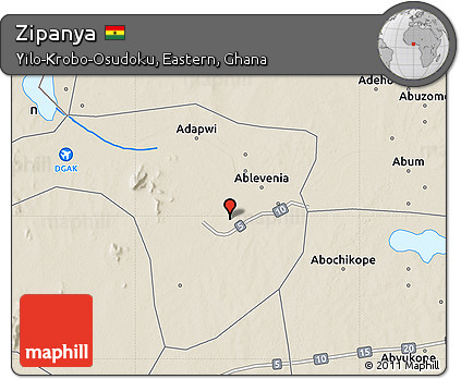 Shaded Relief Map of Zipanya