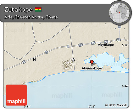Shaded Relief Map of Zutakope