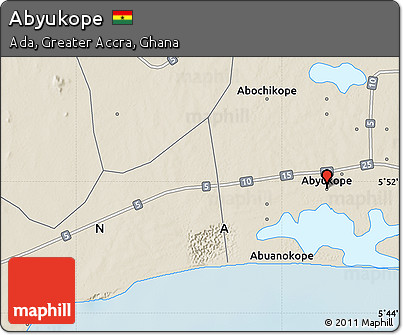 Shaded Relief Map of Abyukope