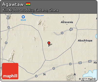 Shaded Relief Map of Agawtaw