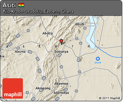 Shaded Relief Map of Asiti