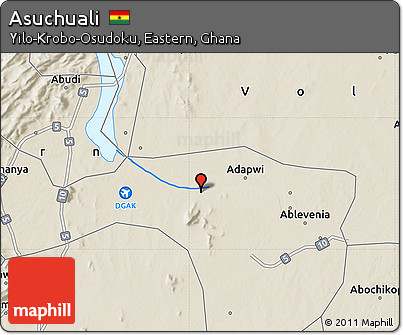 Shaded Relief Map of Asuchuali