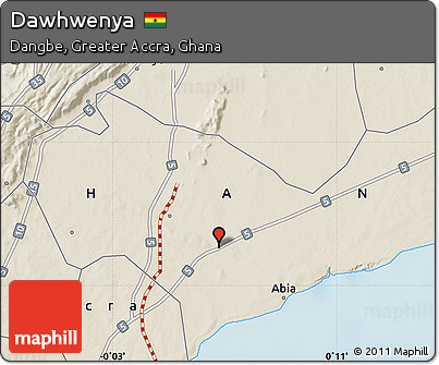 Shaded Relief Map of Dawhwenya