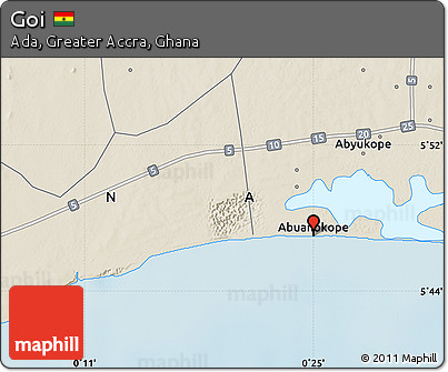 Shaded Relief Map of Goi