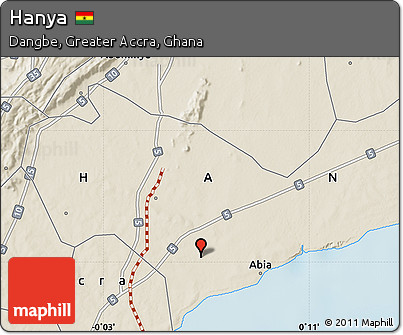 Shaded Relief Map of Hanya