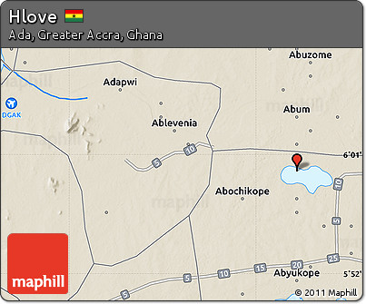 Shaded Relief Map of Hlove