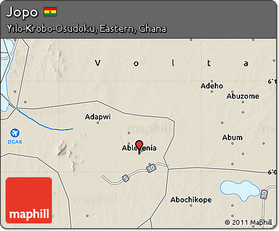 Shaded Relief Map of Jopo