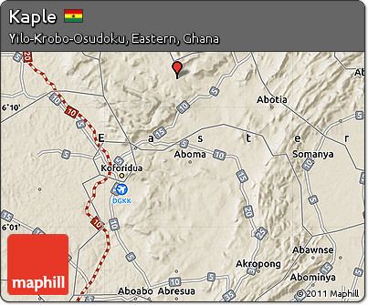 Shaded Relief Map of Kaple