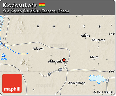 Shaded Relief Map of Klodosukofe