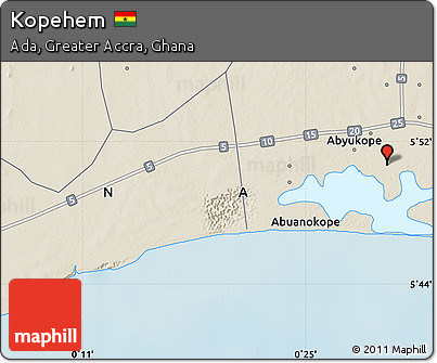Shaded Relief Map of Kopehem