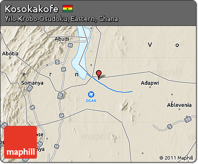 Shaded Relief Map of Kosokakofe