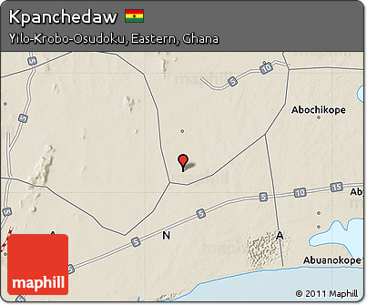 Shaded Relief Map of Kpanchedaw