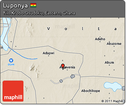 Shaded Relief Map of Luponya