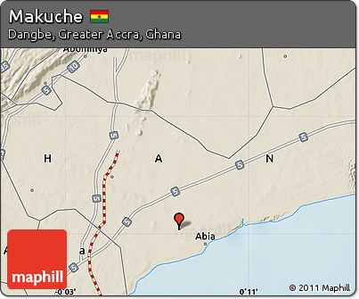 Shaded Relief Map of Makuche