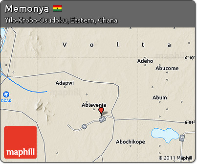 Shaded Relief Map of Memonya