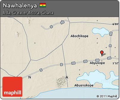 Shaded Relief Map of Nawhalenya