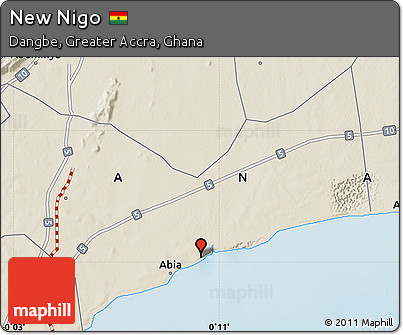 Shaded Relief Map of New Nigo