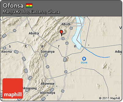 Shaded Relief Map of Ofonsa