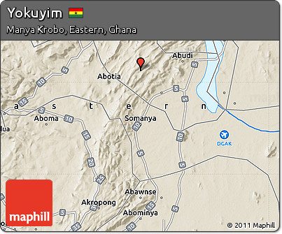Shaded Relief Map of Yokuyim