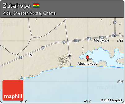 Shaded Relief Map of Zutakope