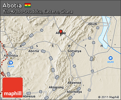 Shaded Relief Map of Abotia