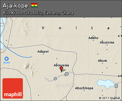 Shaded Relief Map of Ajaikope