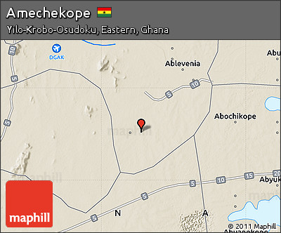 Shaded Relief Map of Amechekope